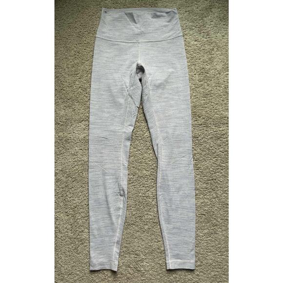 Lululemon Wunder Under High Rise Tight Leggings 29" Luxtreme Gray Striped Sz 6 - Picture 2 of 10